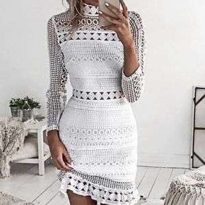 White Lace Mini Dress